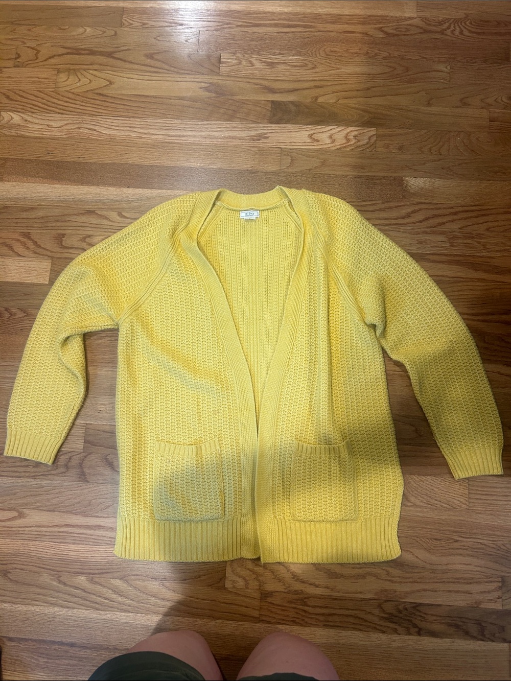 Fat Face Yellow Open-Front Knit Cardigan